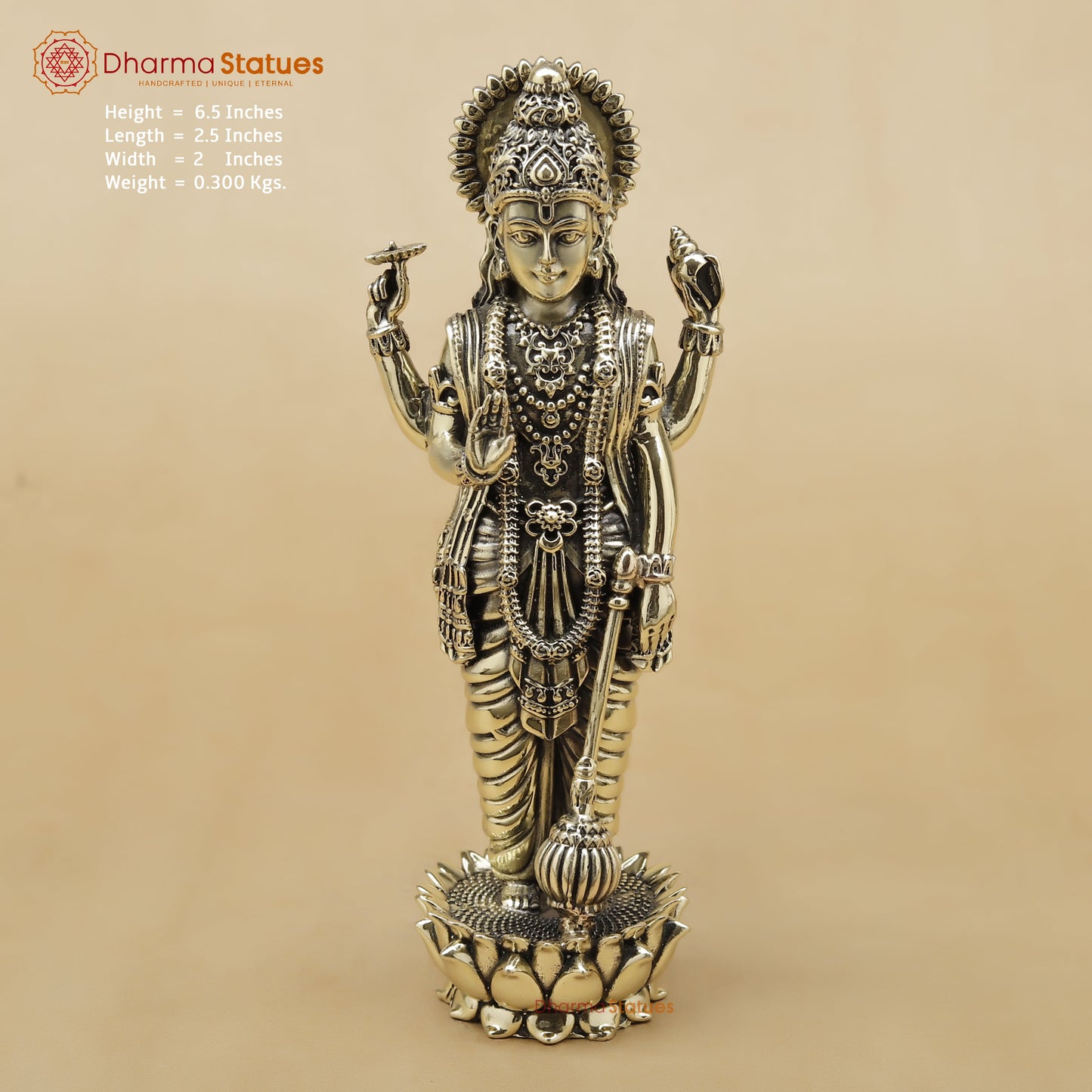 Brass Vishnu Fine, 6.5"