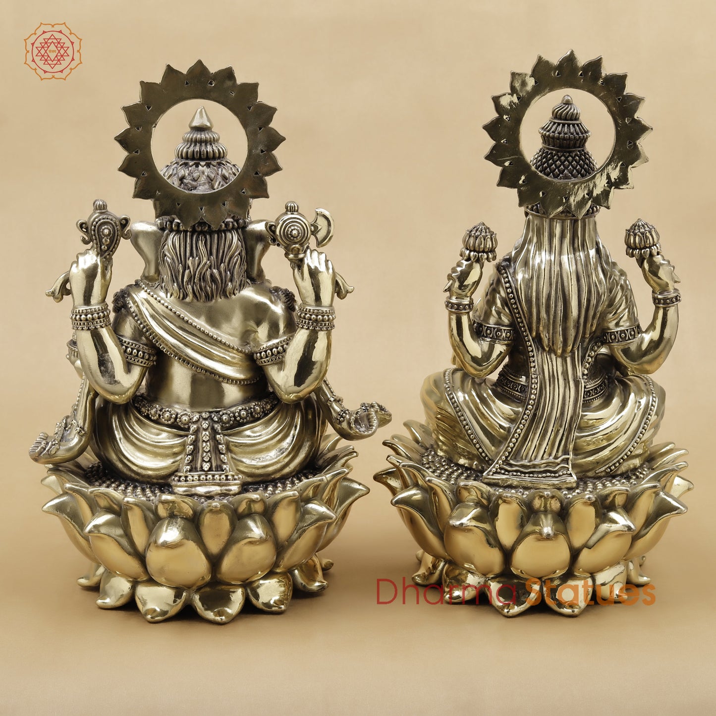 Brass Lakshmi Ganesh Fine, 13"