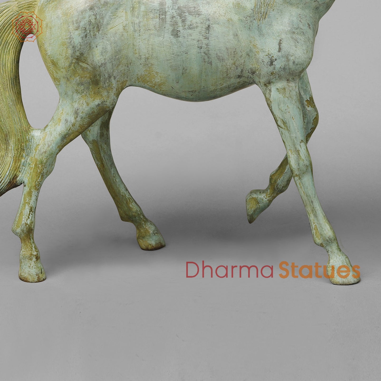 Brass Horse, Green Patina, 18.5"