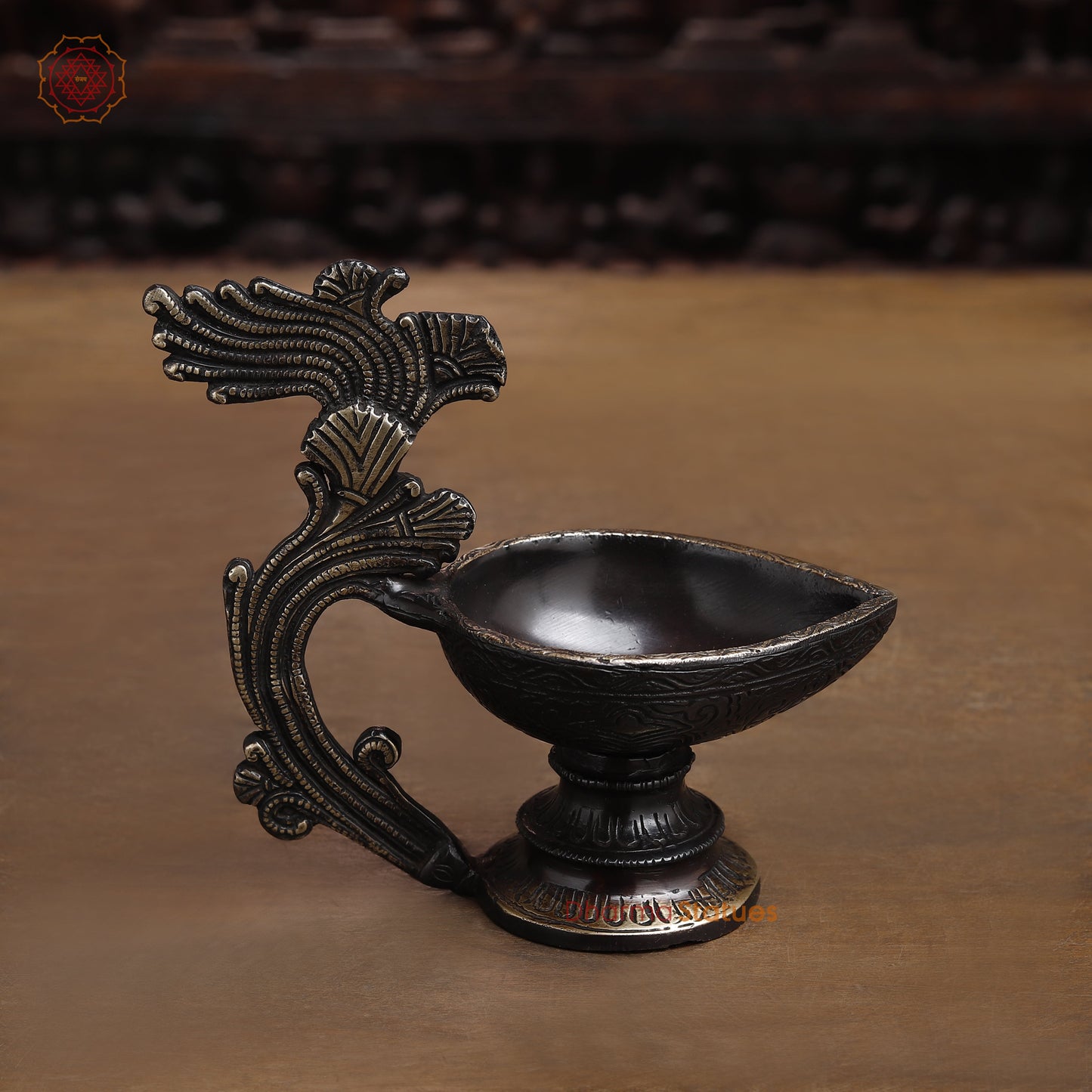 Brass Diya, Fine Golden Finish, 6"