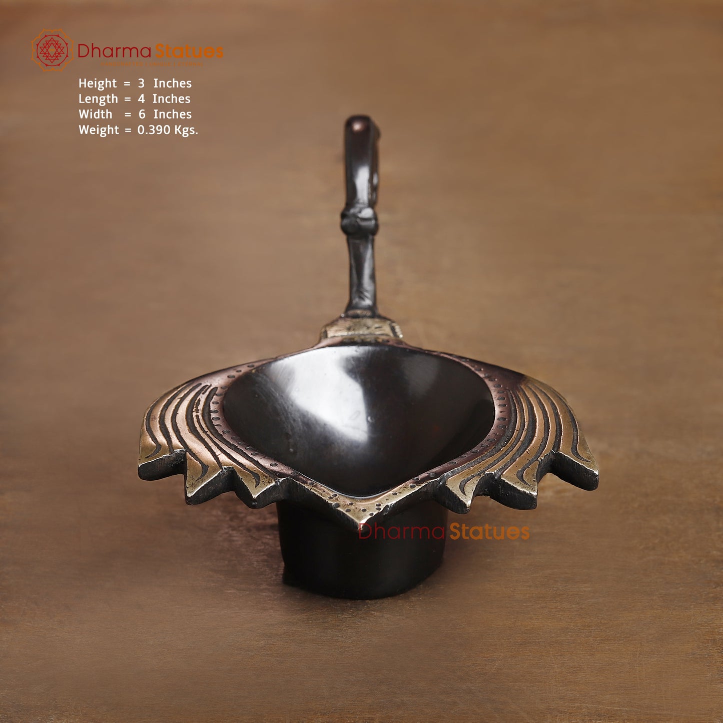 Brass Lotus Diya, Copper & Golden Finish, 3"