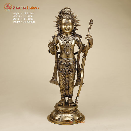 Brass Ram Lalla, Fine Golden Finish, 27"