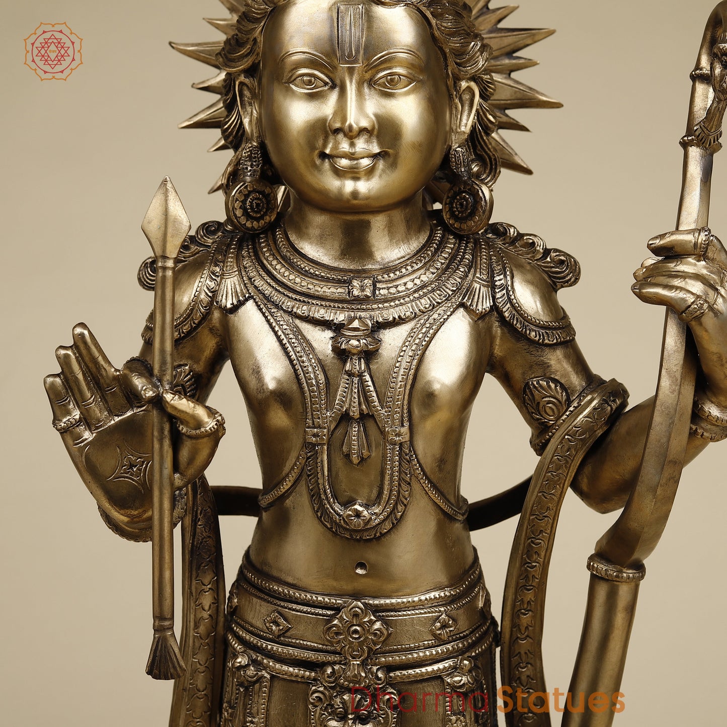 Brass Ram Lalla, Fine Golden Finish, 27"