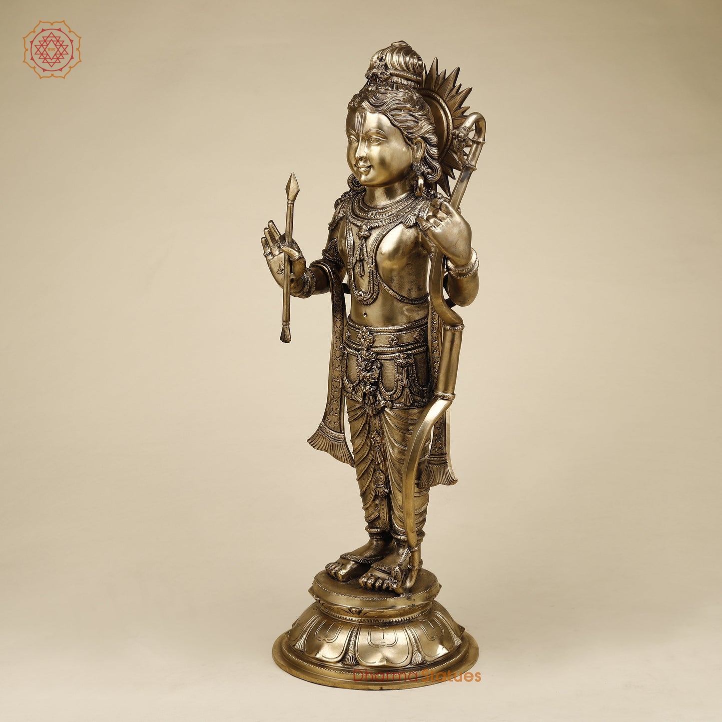 Brass Ram Lalla, Fine Golden Finish, 27"