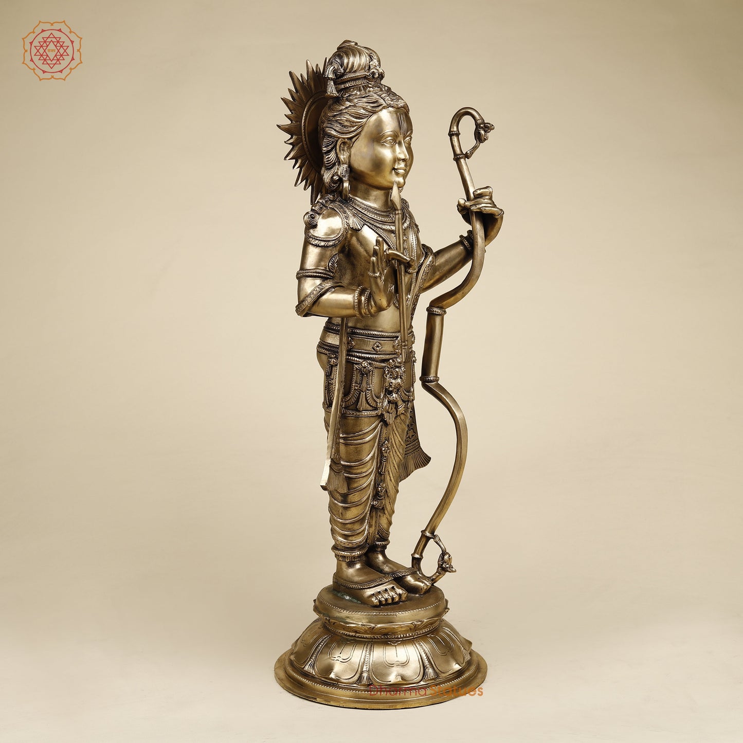 Brass Ram Lalla, Fine Golden Finish, 27"