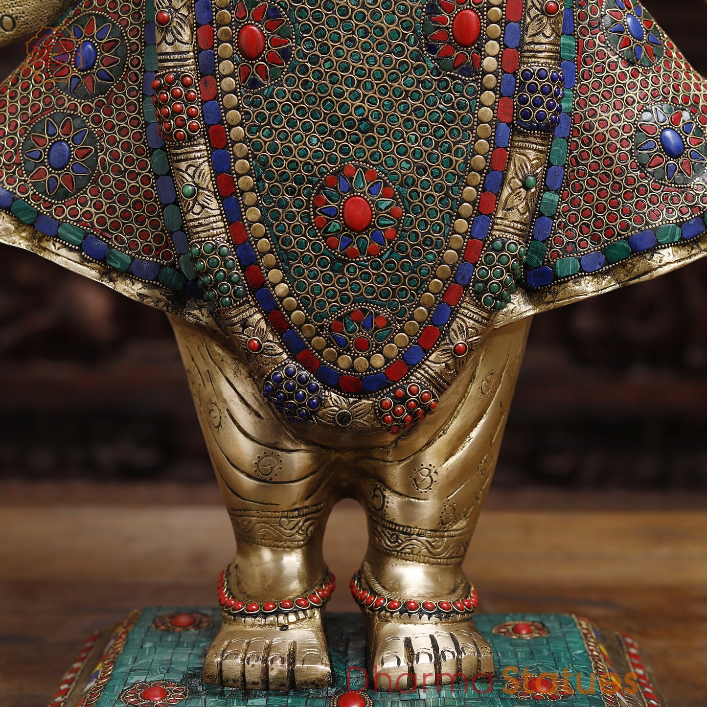 Brass Shreenath, Stonework & Golden Finish, 31.5"
