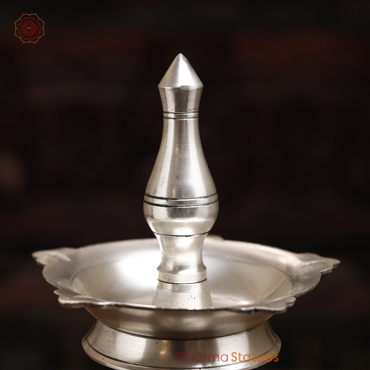 Brass Lamp, Silver Finish, 13"
