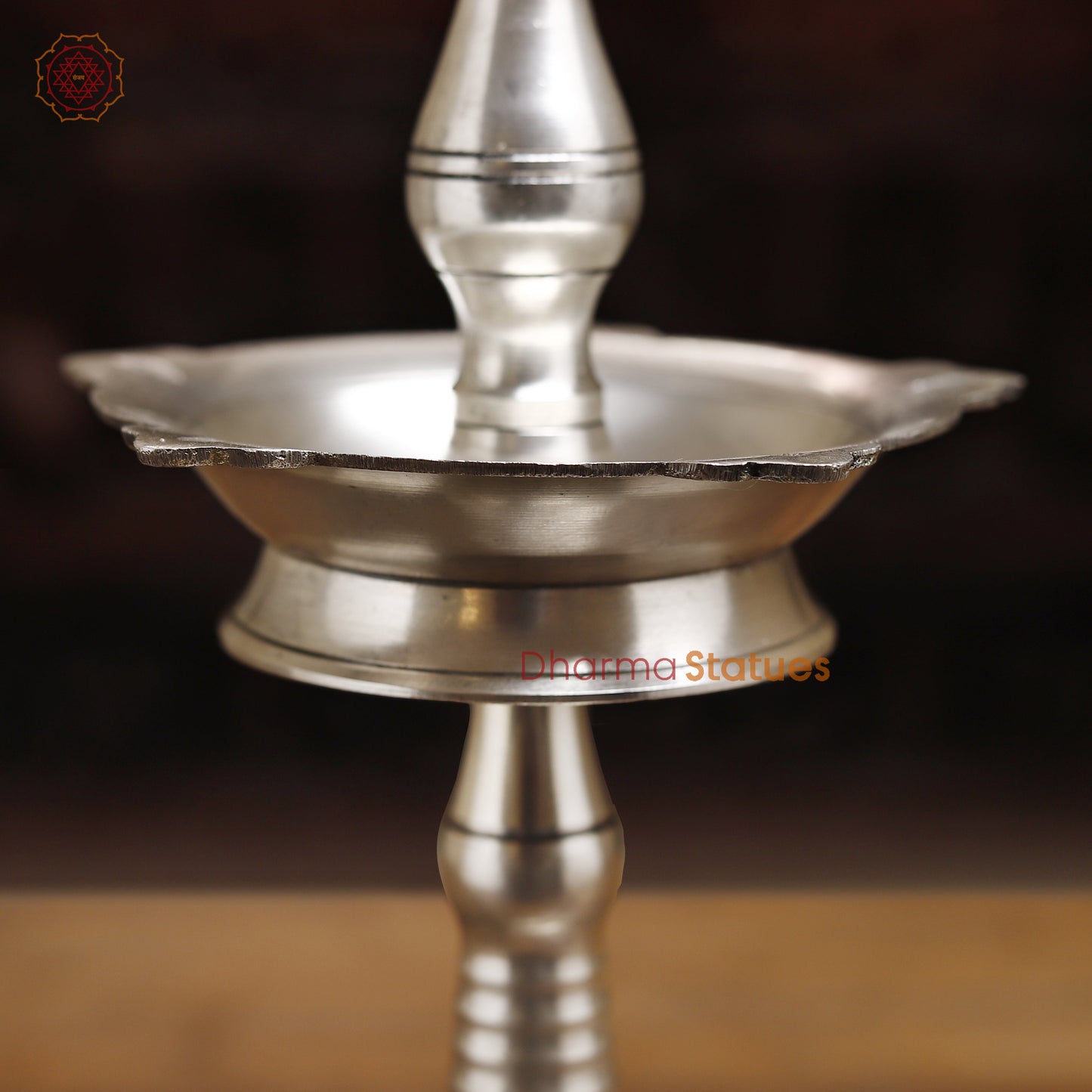 Brass Lamp, Silver Finish, 13"