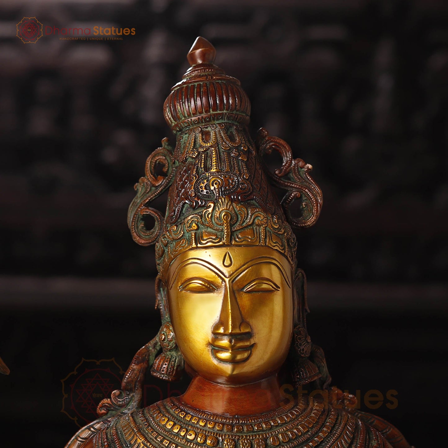 Lakshmi Brass Statue, Graceful Figure of Prosperity and Success, Copper & Golden Finish, 39.5"
