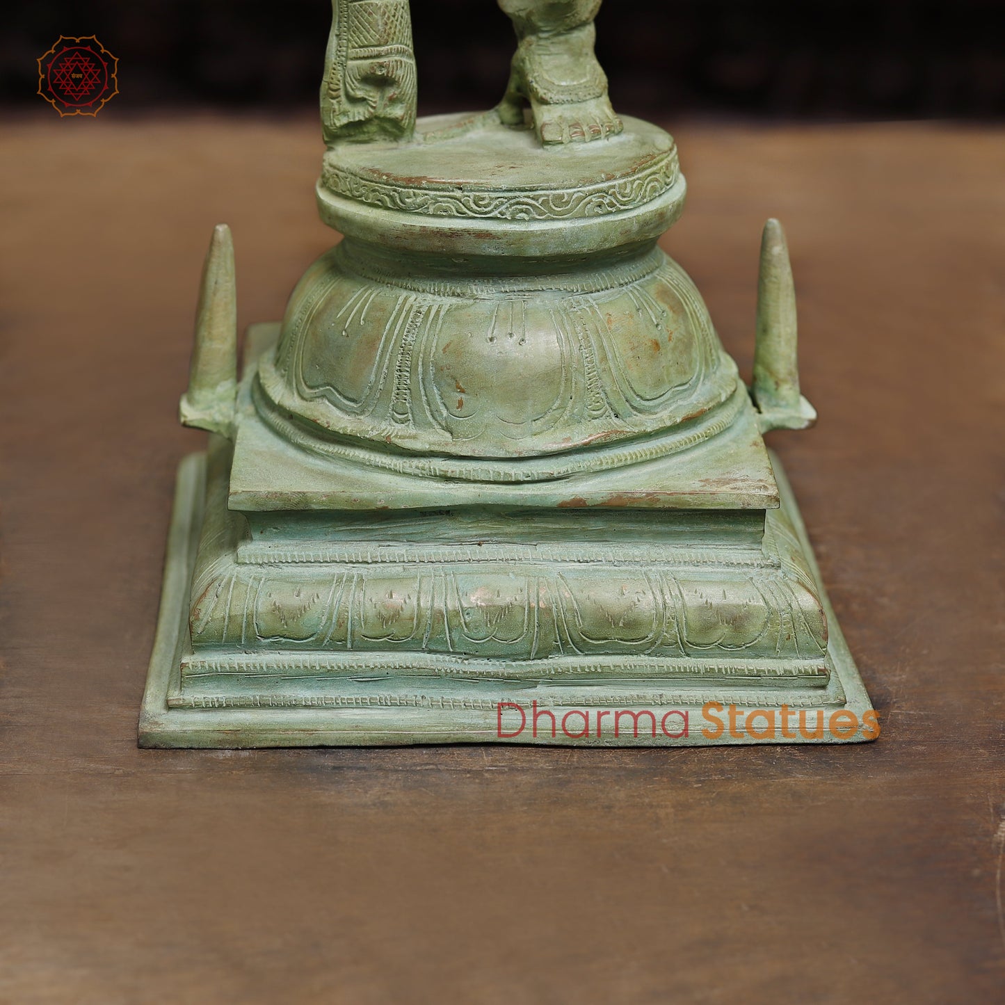 Brass Shiva Tandav, Antique Green Finish, 20"