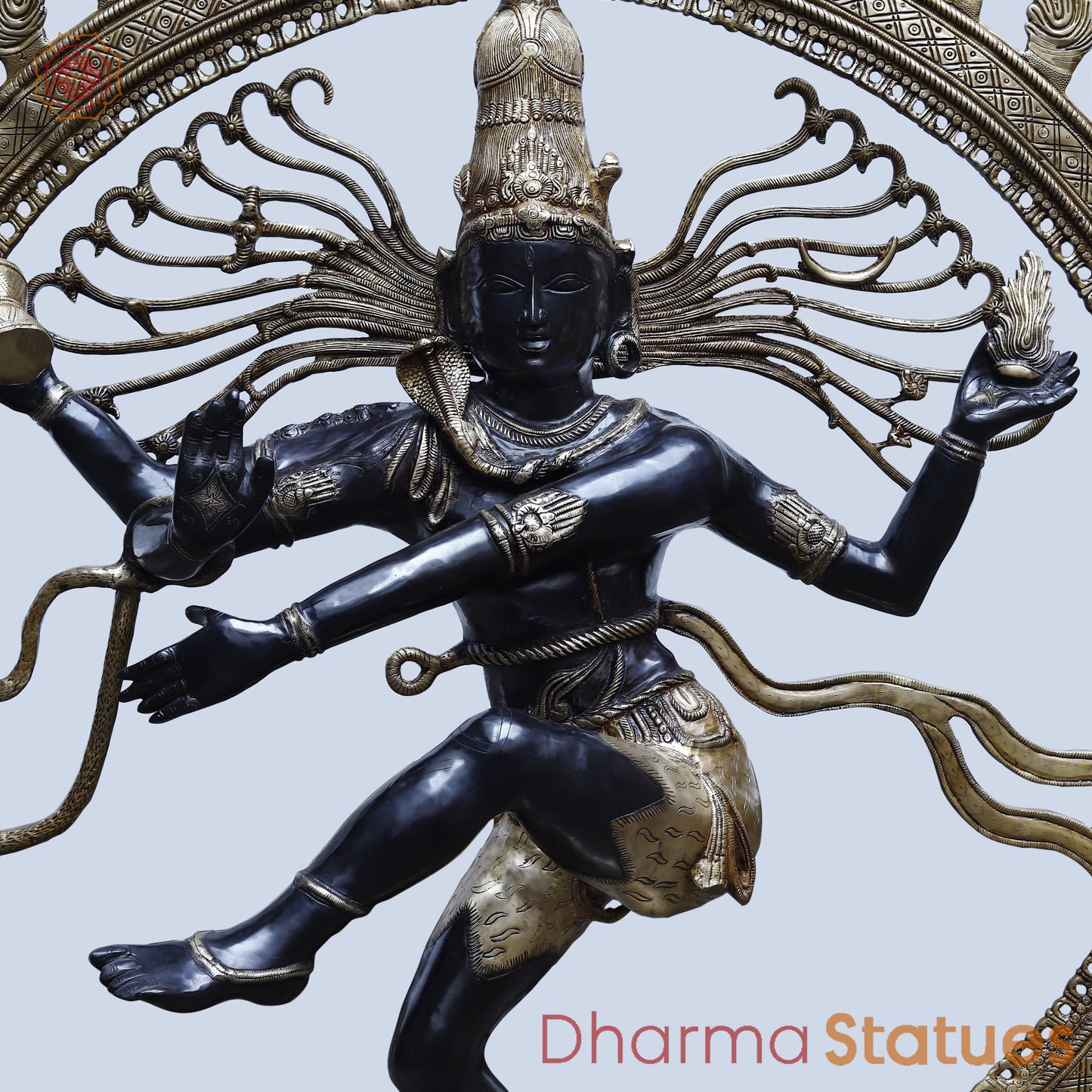 Brass Natraj Large , Deep Black & Smooth Finish, 71"