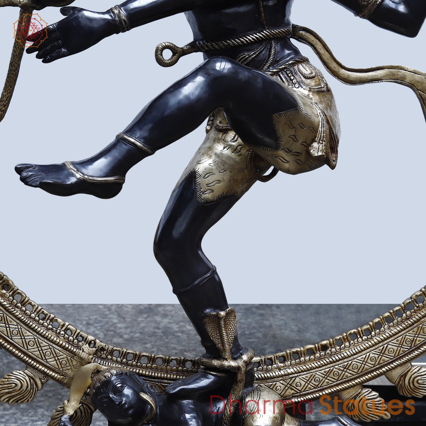 Brass Natraj Large , Deep Black & Smooth Finish, 71"