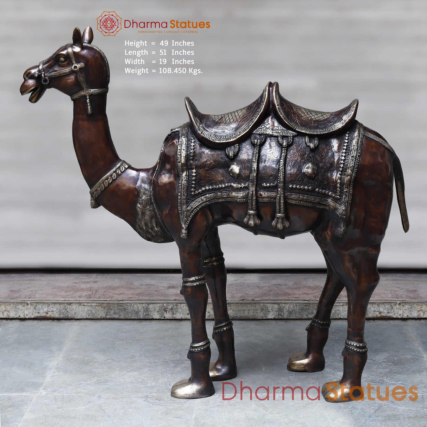 Brass Camel, Copper & Golden Finish, 49"