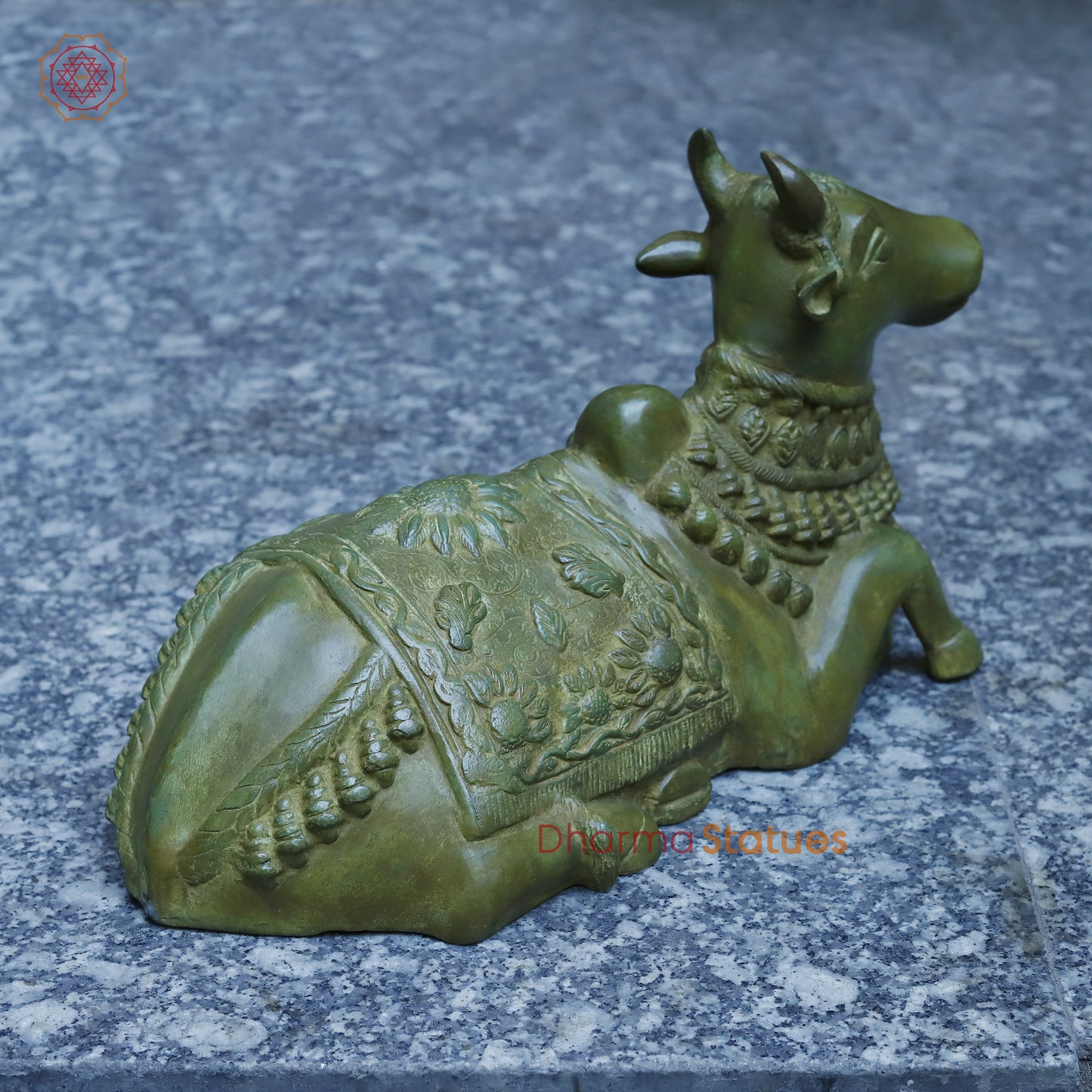 Brass Nandi, Antique Green Finish, 11"