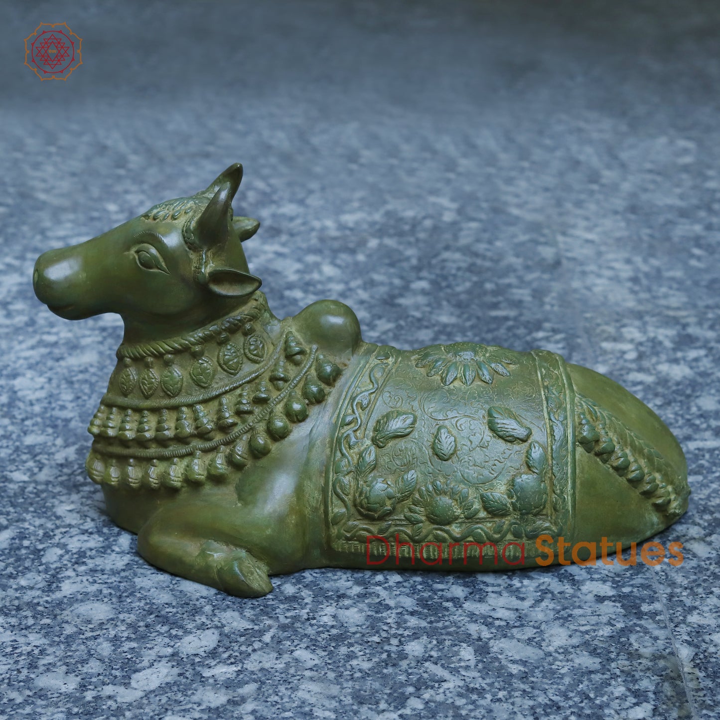 Brass Nandi, Antique Green Finish, 11"