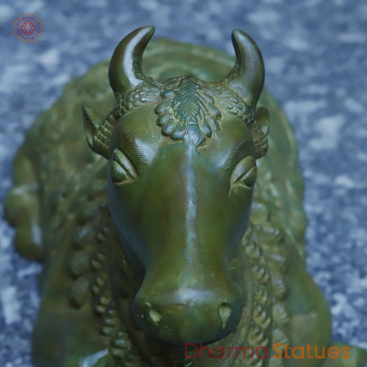 Brass Nandi, Antique Green Finish, 11"