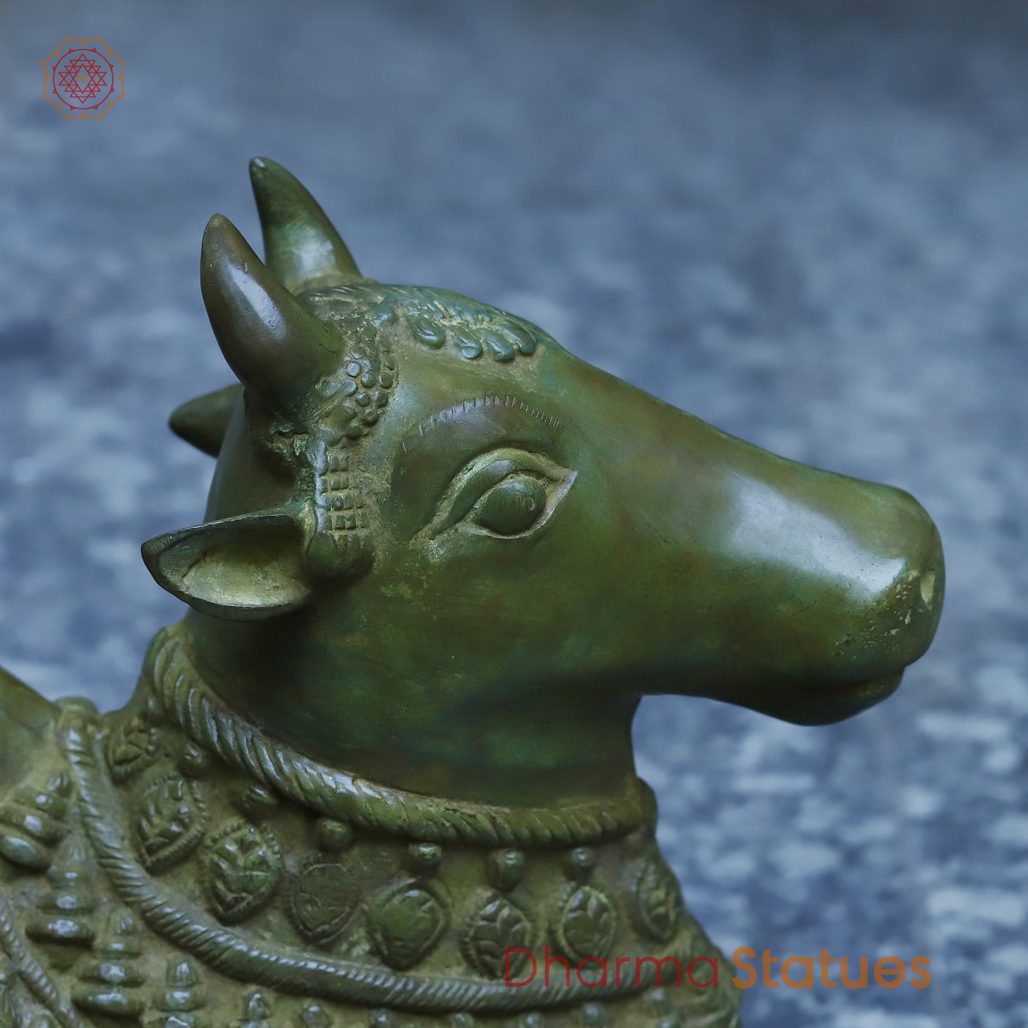 Brass Nandi, Antique Green Finish, 11"