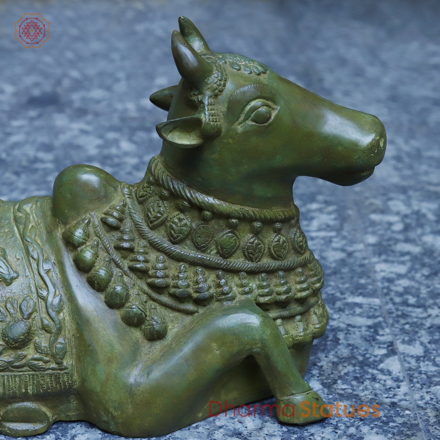 Brass Nandi, Antique Green Finish, 11"