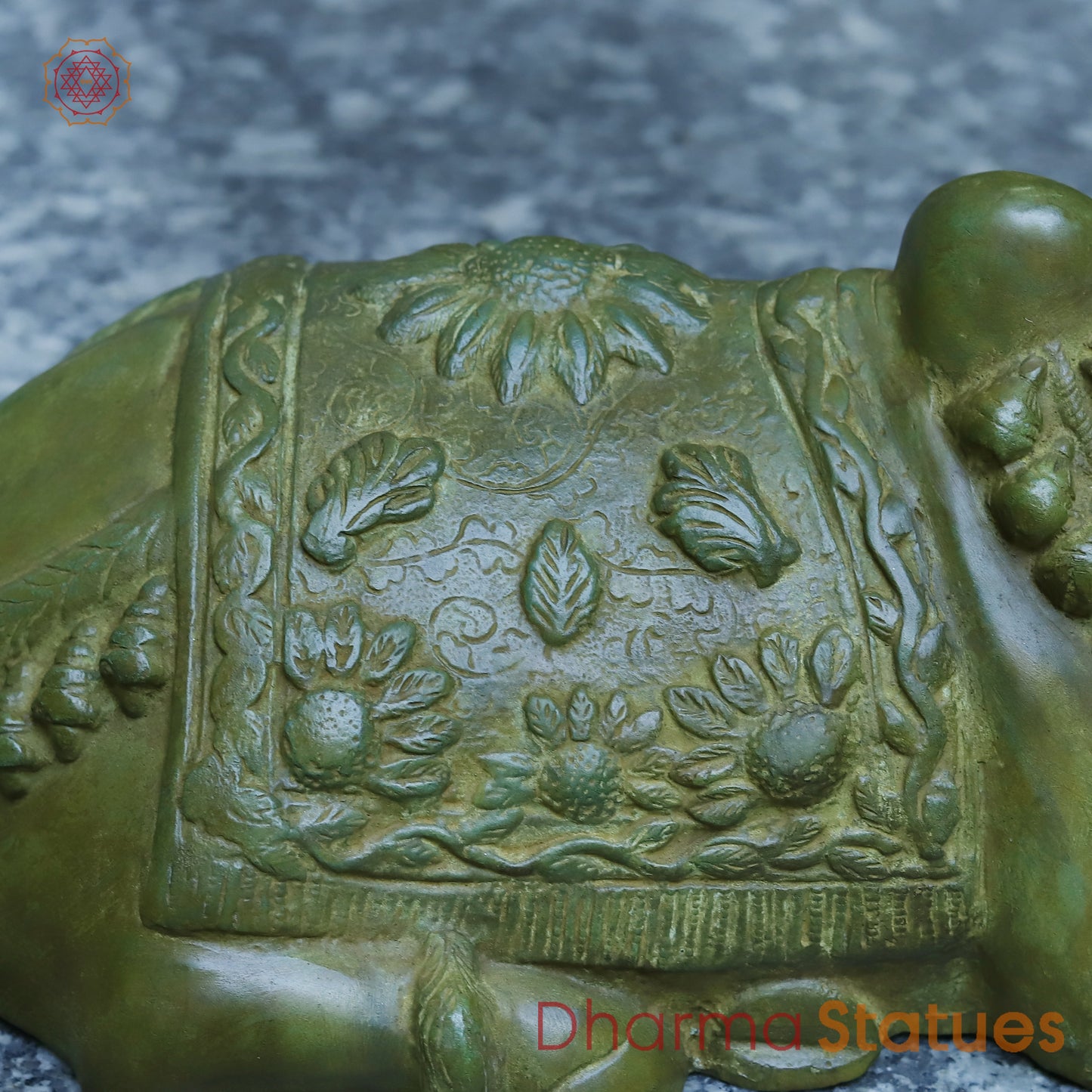 Brass Nandi, Antique Green Finish, 11"