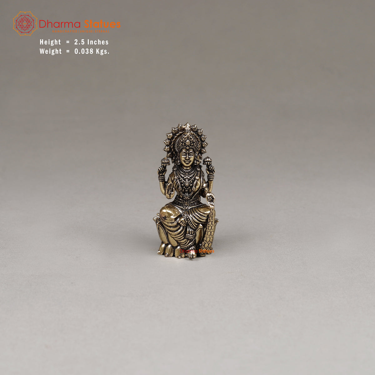 Brass Lakshmi, 2.5"