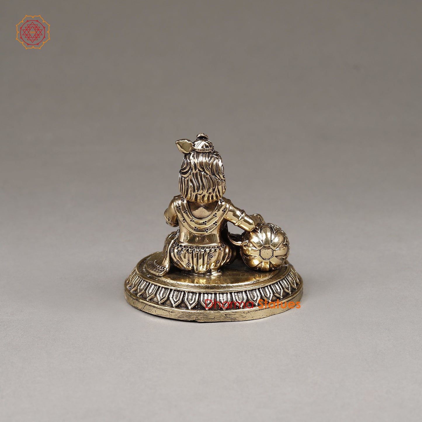 Brass Krishna with Butter, 3"