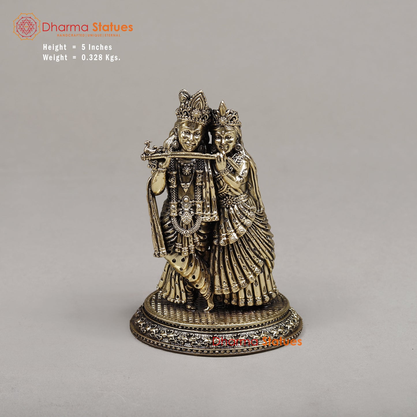 Brass Radha & Krishna, 5"