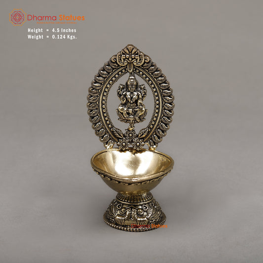 Brass Lakshmi Diya, 4.5"