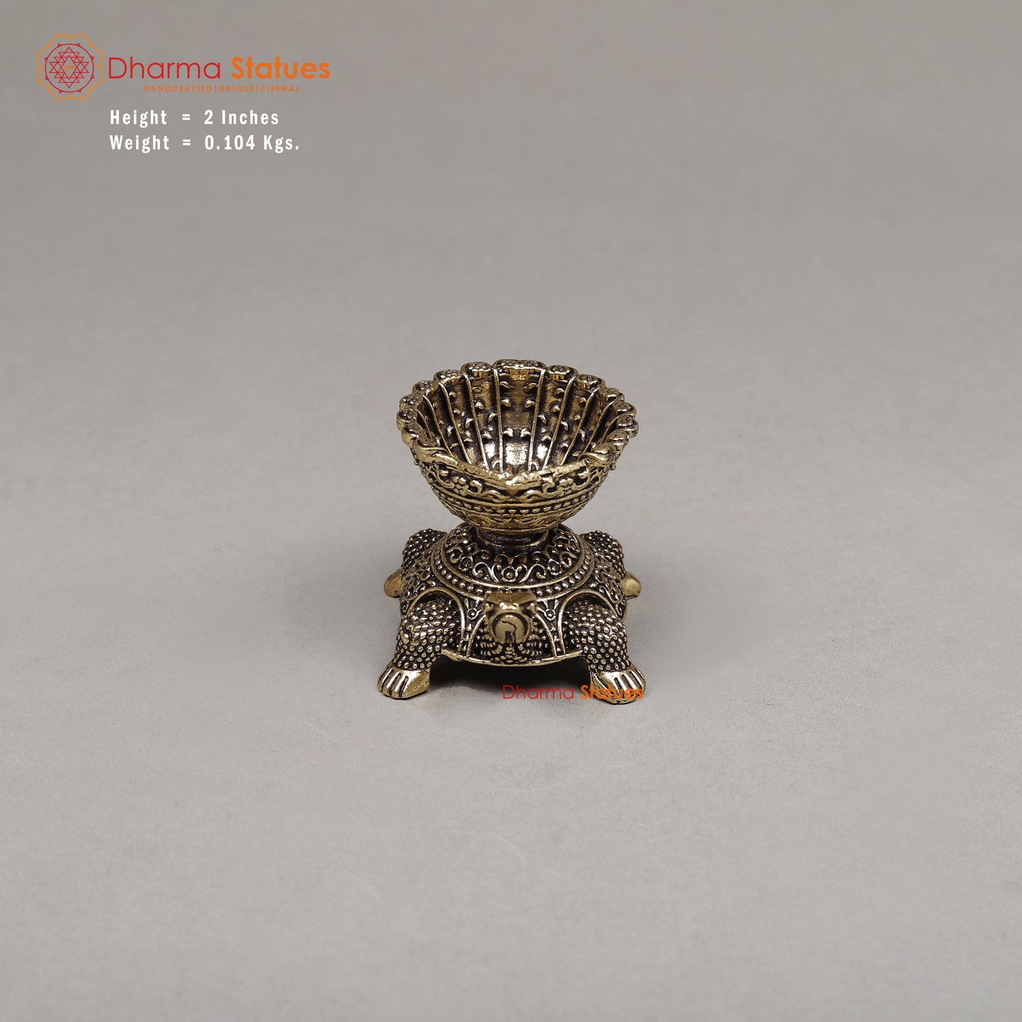 Brass Tortoise Lamp (Diya), 2"