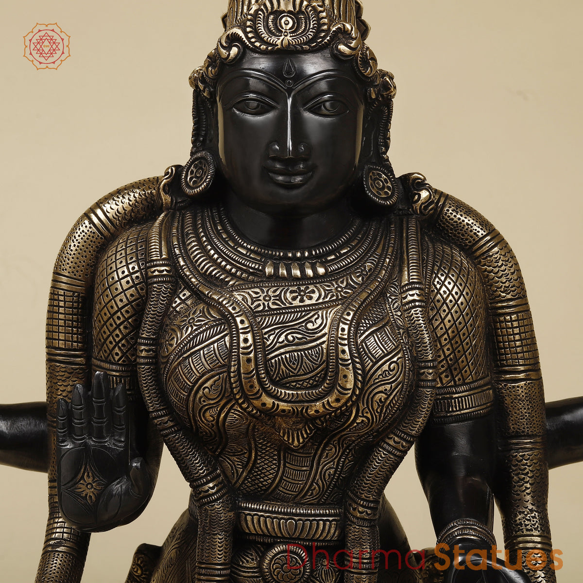 Brass Lakshmi, Black Patina & Golden Finish, 26"