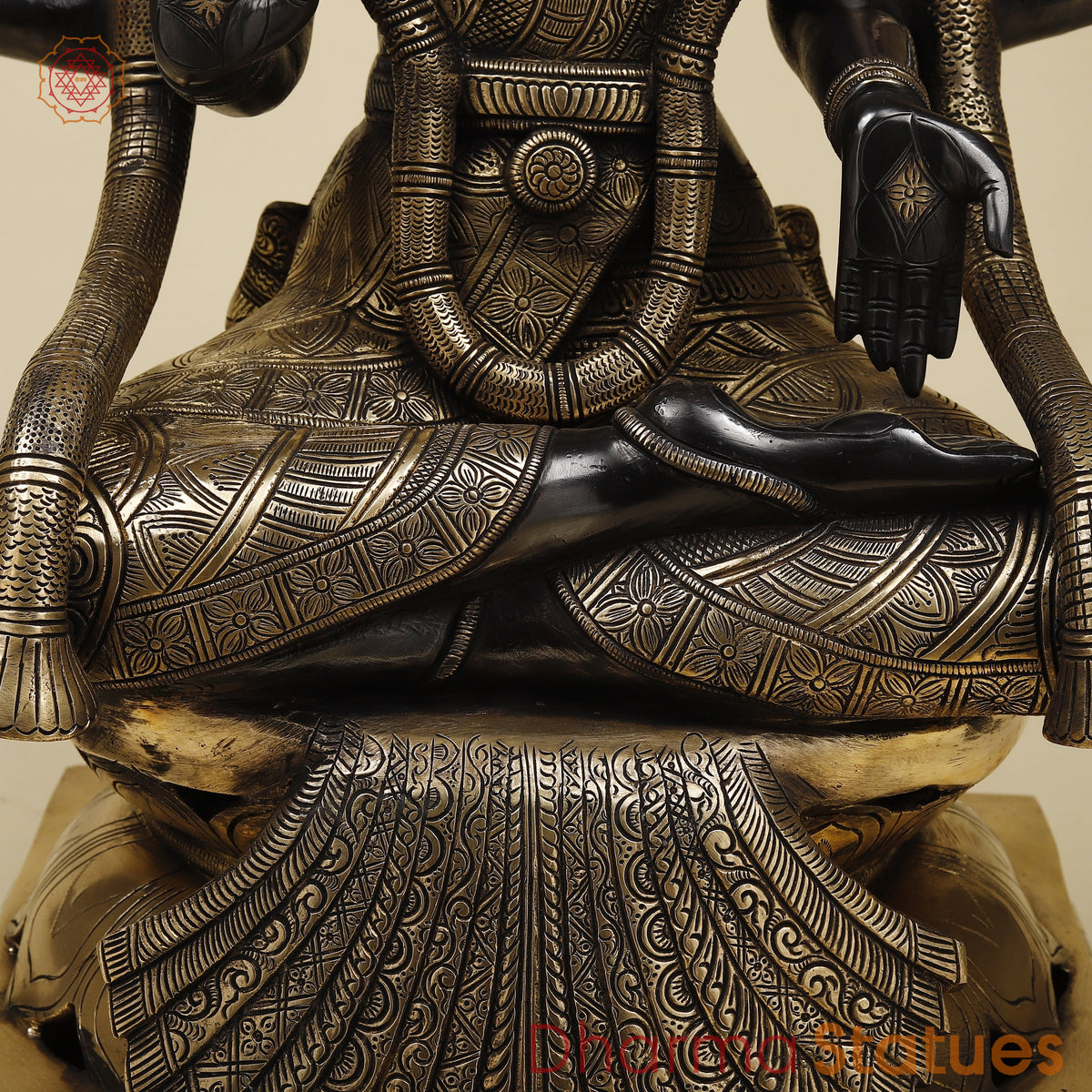 Brass Lakshmi, Black Patina & Golden Finish, 26"