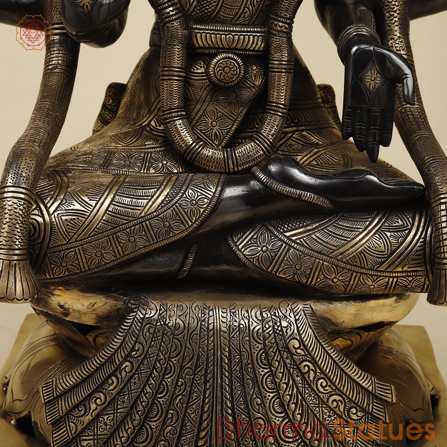 Brass Lakshmi, Black Patina & Golden Finish, 26"