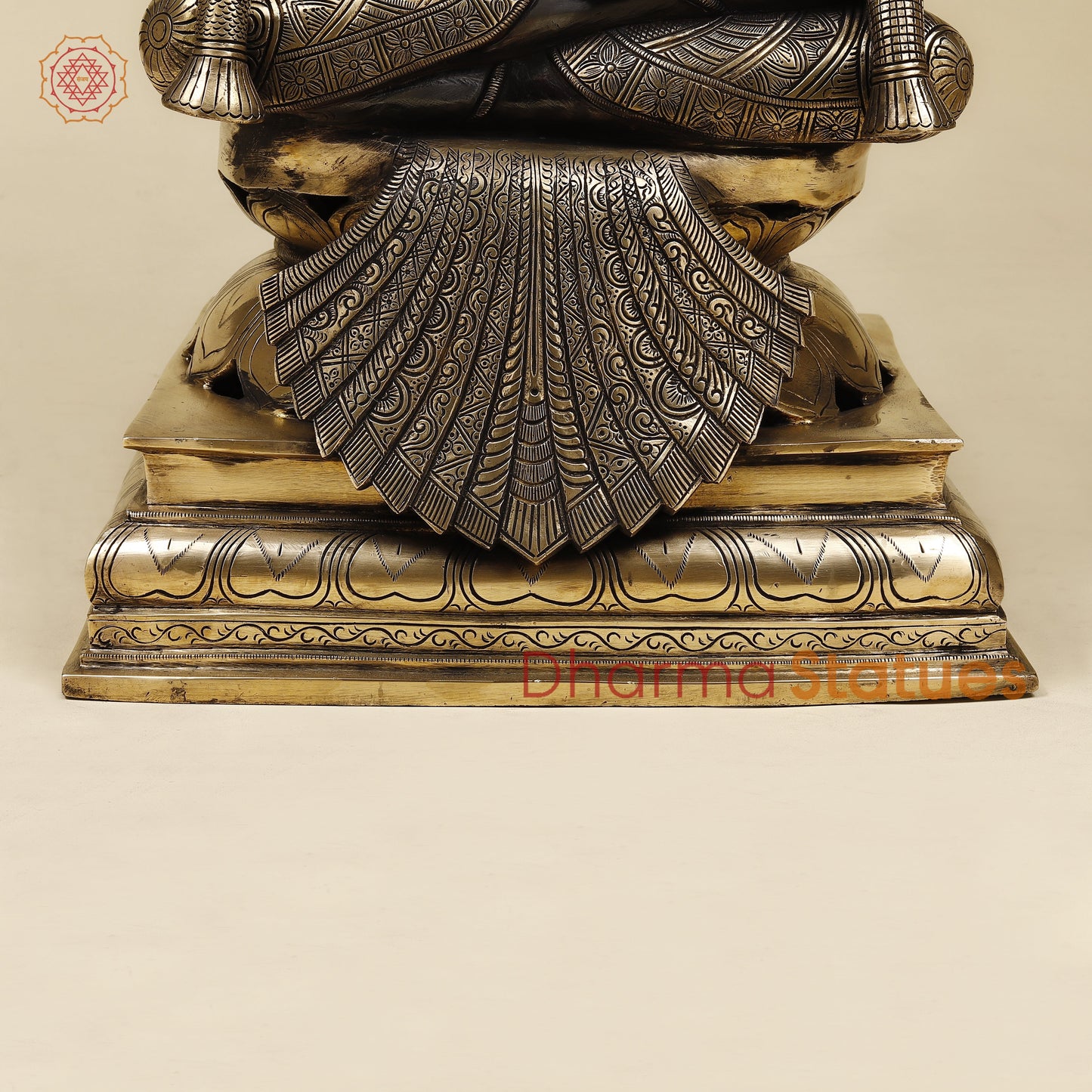 Brass Lakshmi seated, Black Patina & Golden Finish, 26"