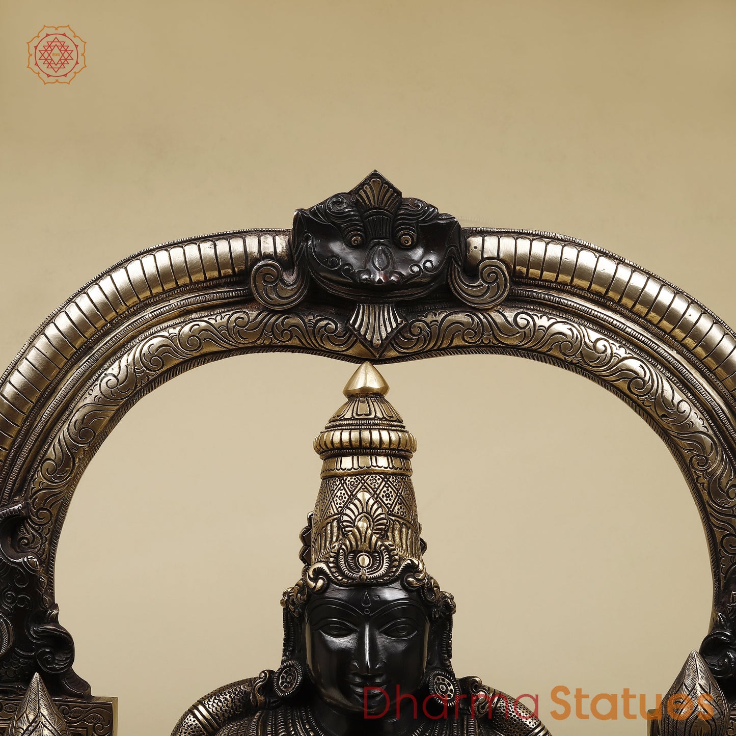Brass Padmavati (Lakshmi), Black Patina & Golden Finish, 30"