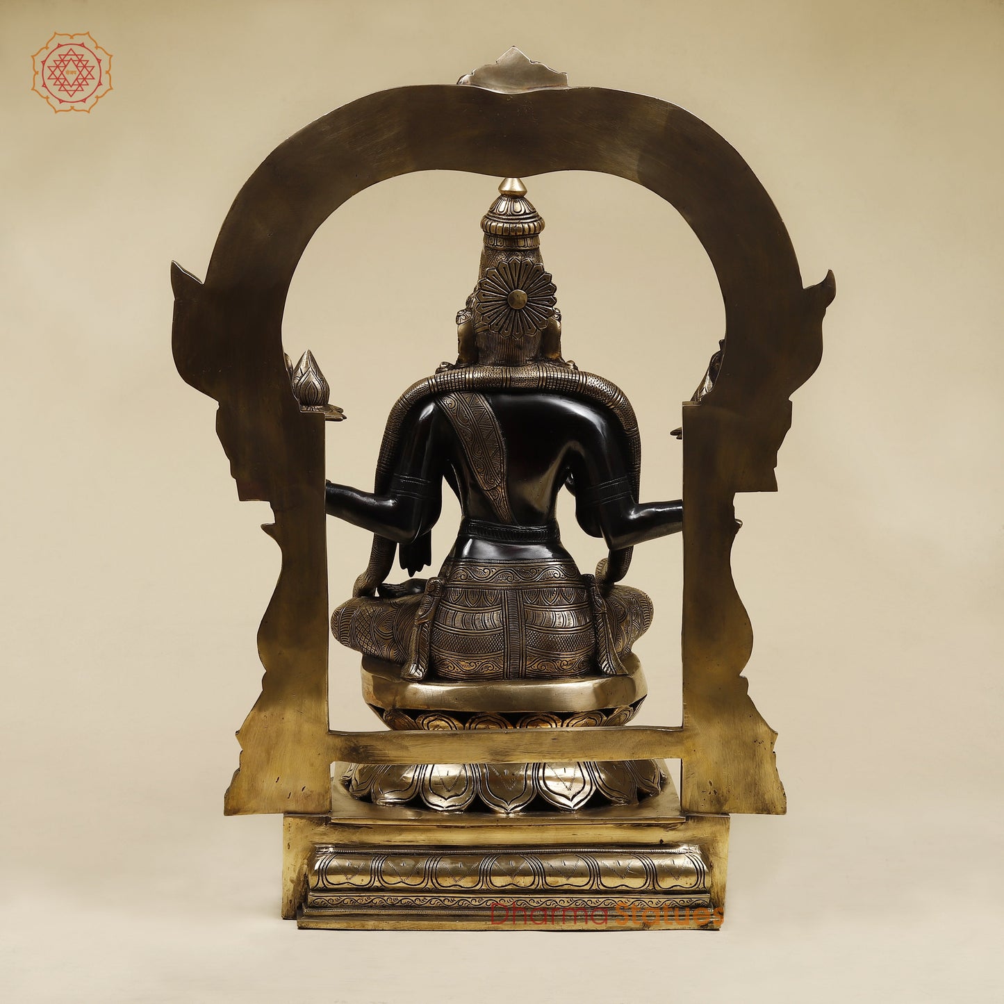 Brass Padmavati (Lakshmi), Black Patina & Golden Finish, 30"