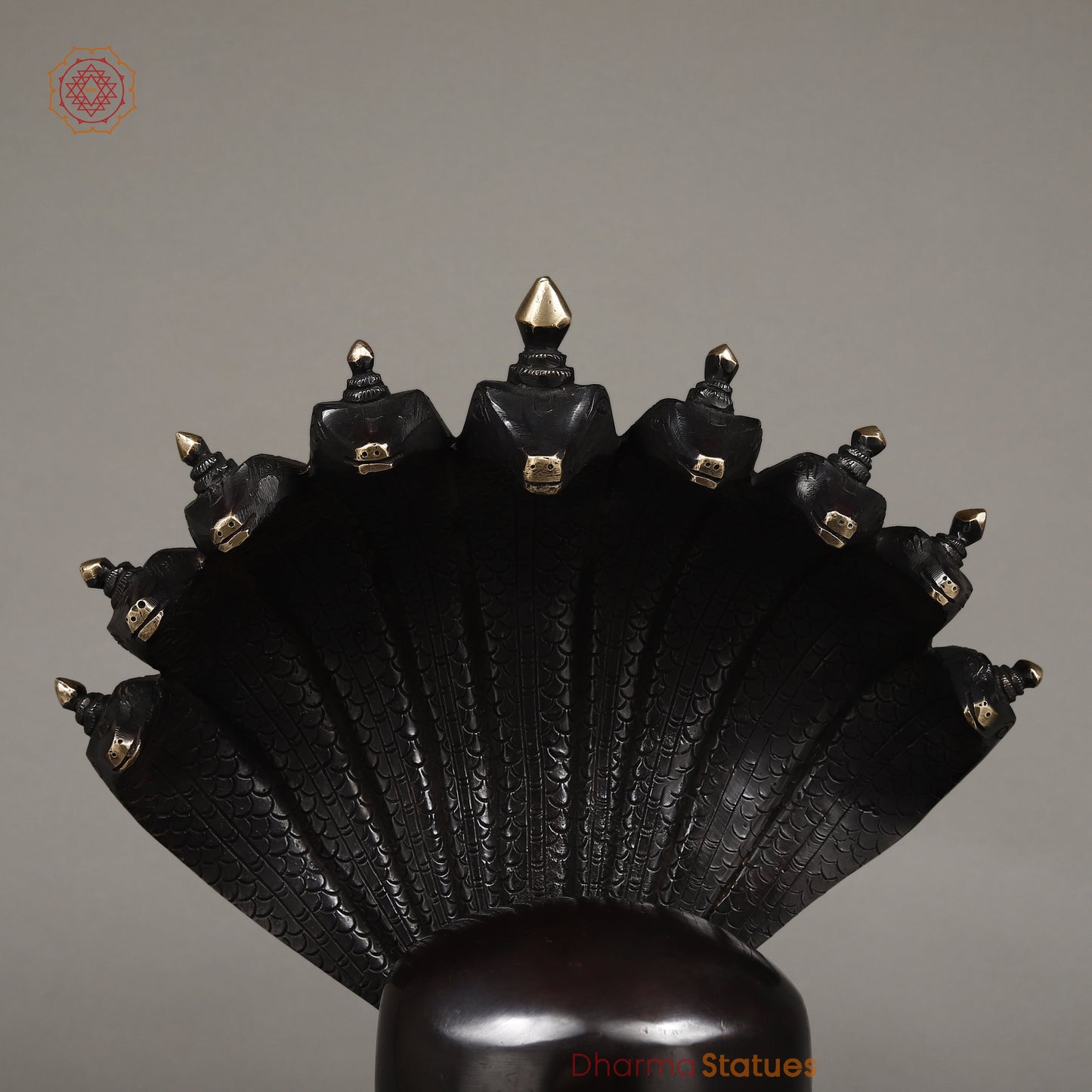 Brass Pashupatinath Lingam, Black Patina & Smooth Finish, 26"
