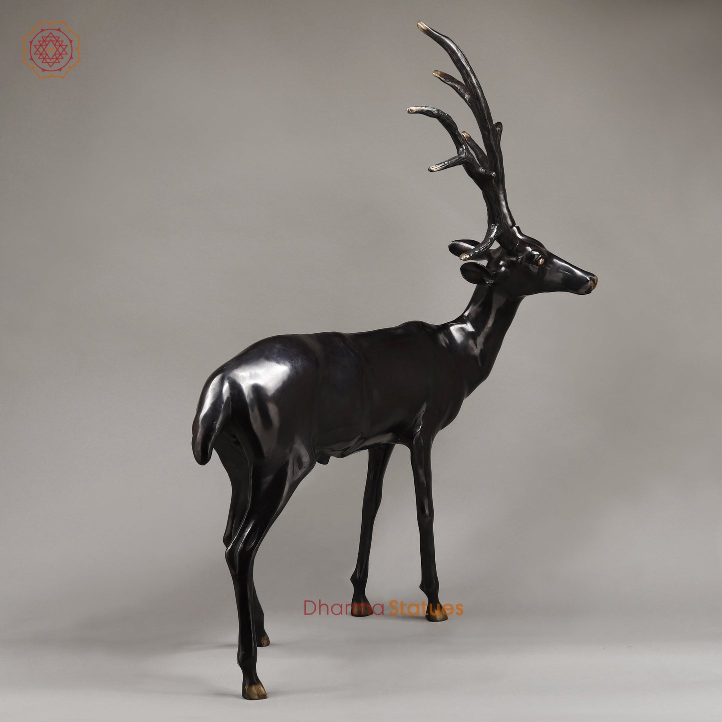 Brass Deer, Black Patina with Golden Finish, 35.5"