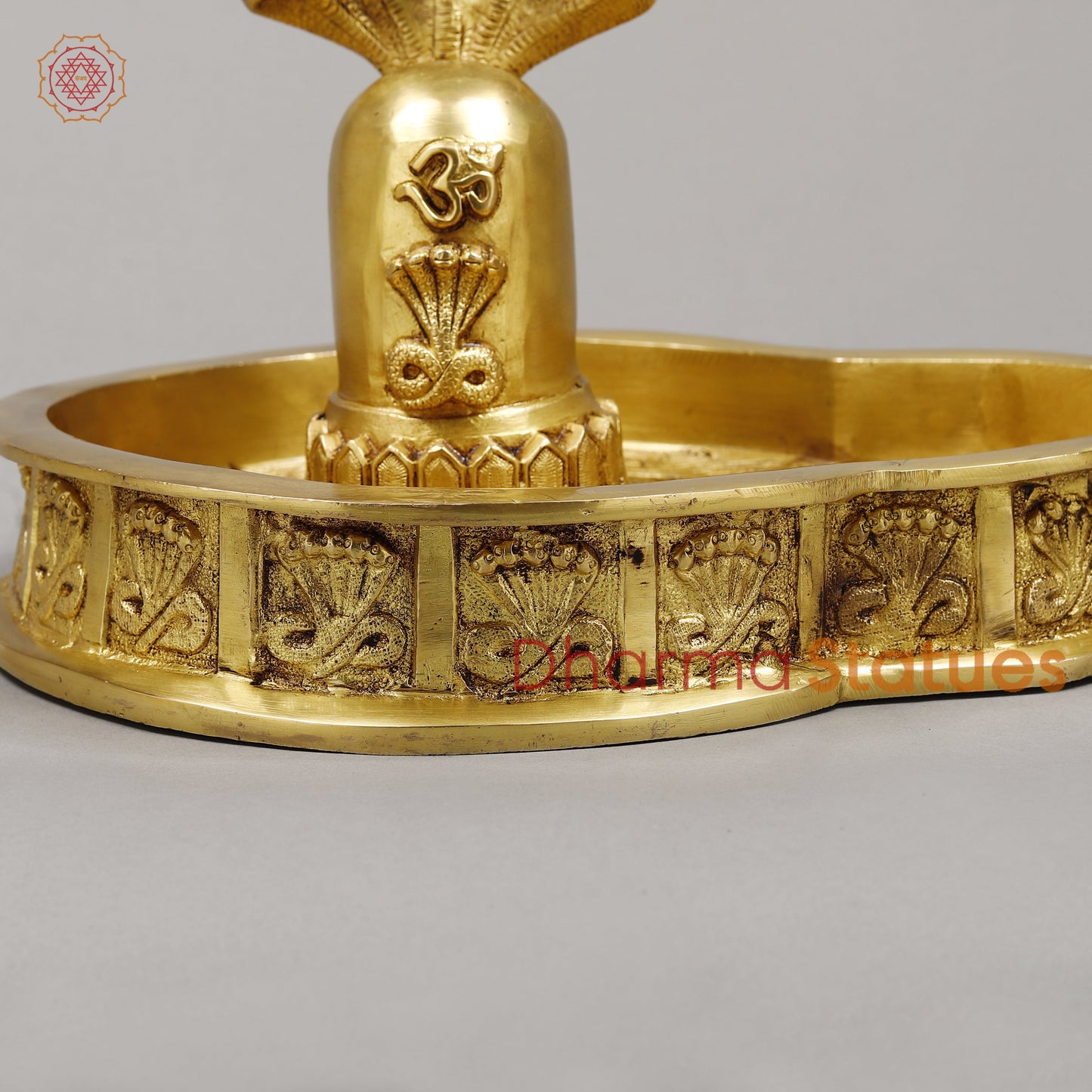 Brass Mahakaleshwar Lingam, Fine Golden Finish, 8"