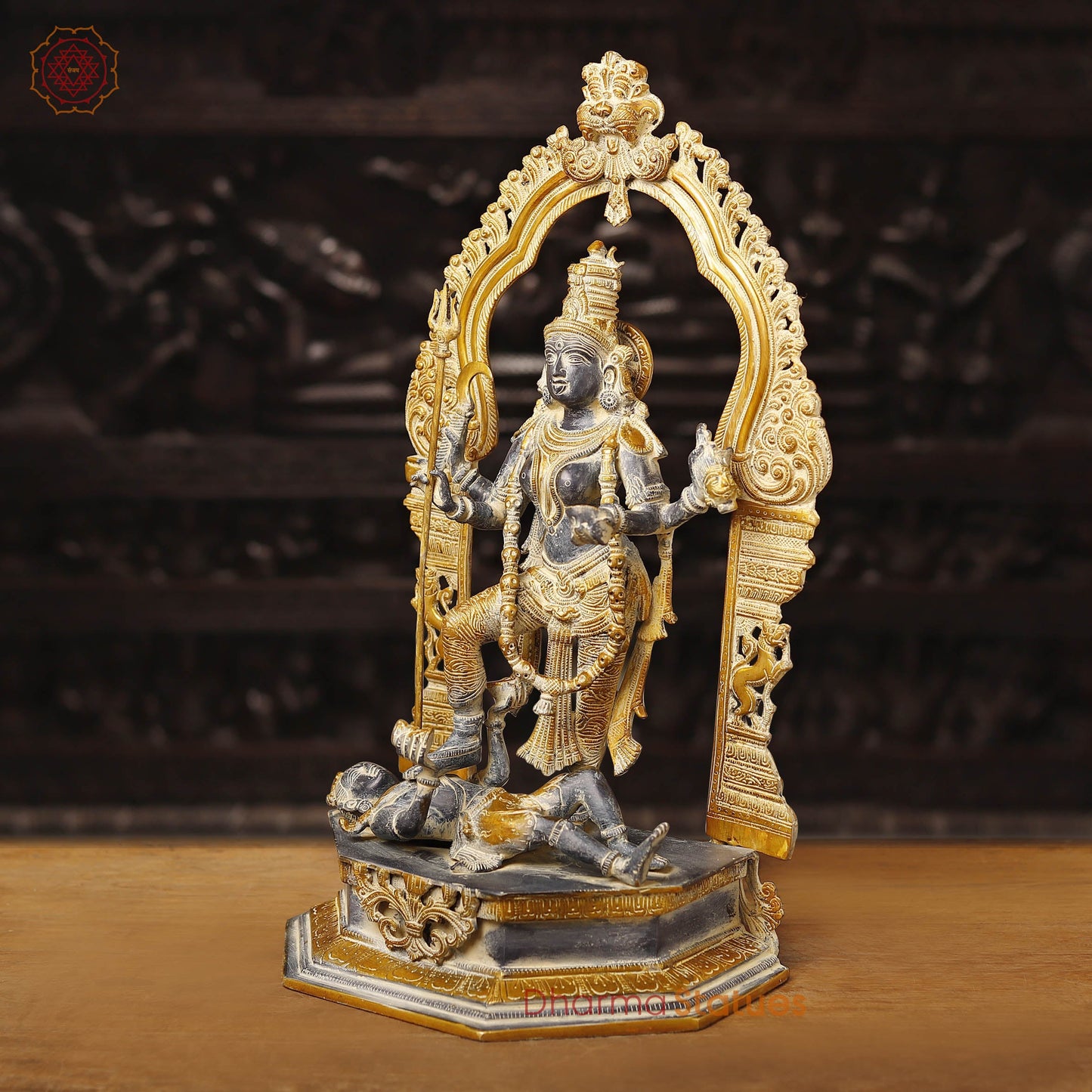 Brass Kaali Idol, Forged in Divinity, Black Antique Finish, 21"