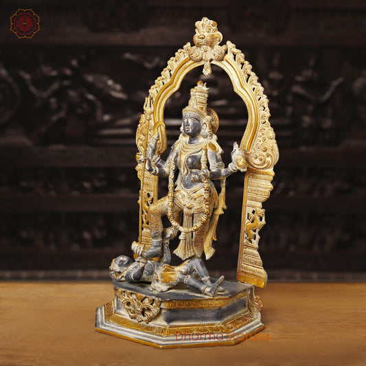 Brass Kaali Idol, Forged in Divinity, Black Antique Finish, 21"