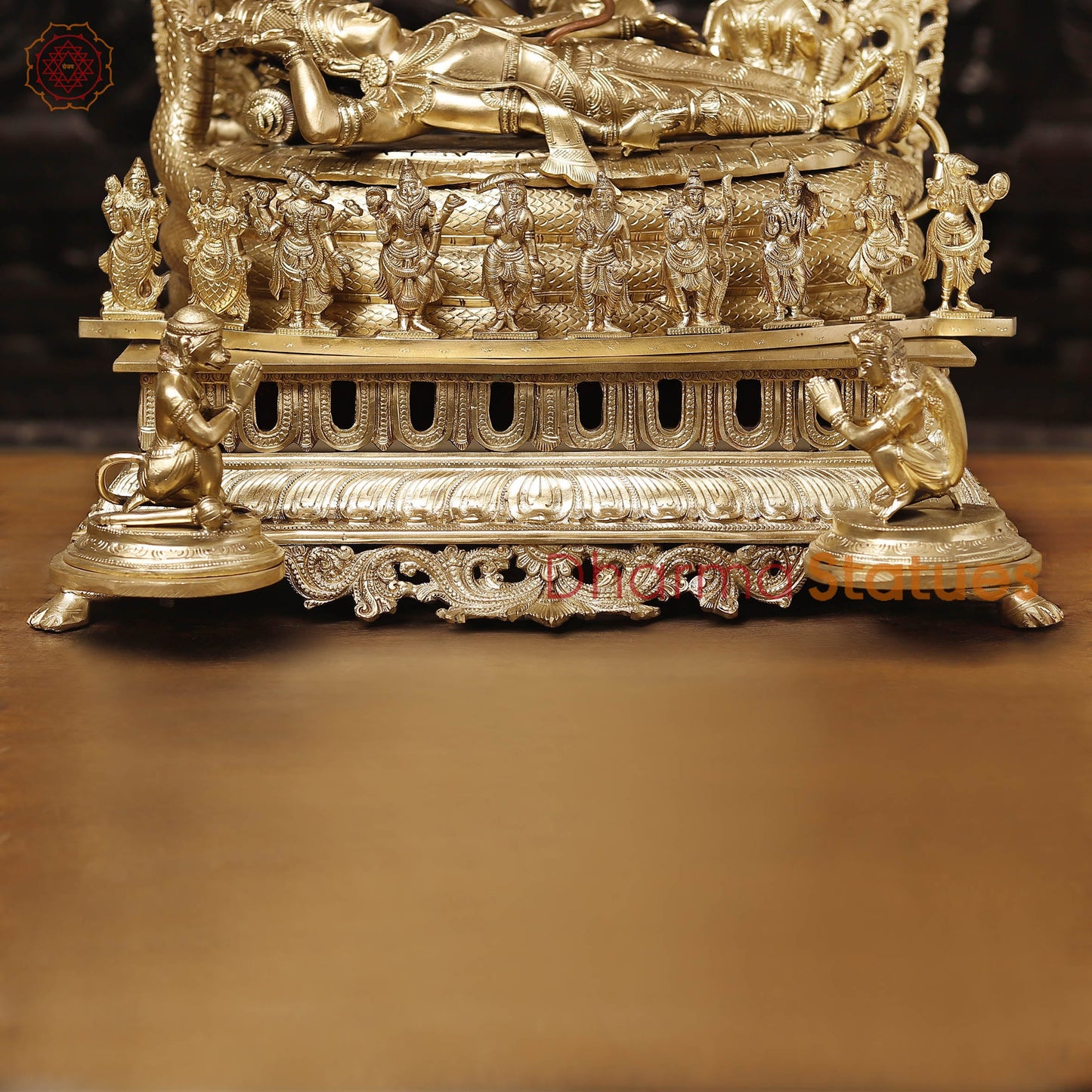 Bronze Vishnu Resting on Sheshnag Throne – Lakshmi, Brahma, and Dashavatar Ensemble, Fine Golden Finish, 26"