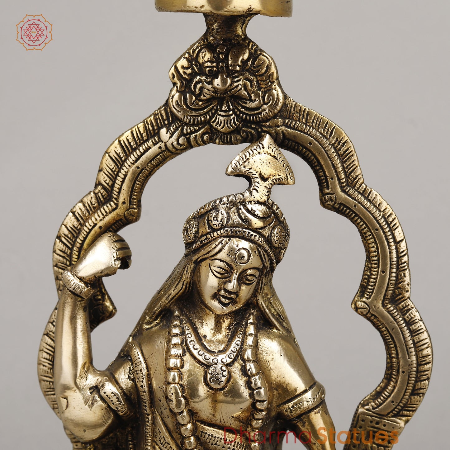 Brass Bagulamukhi Devi, Fine Golden Finish, 13.5"
