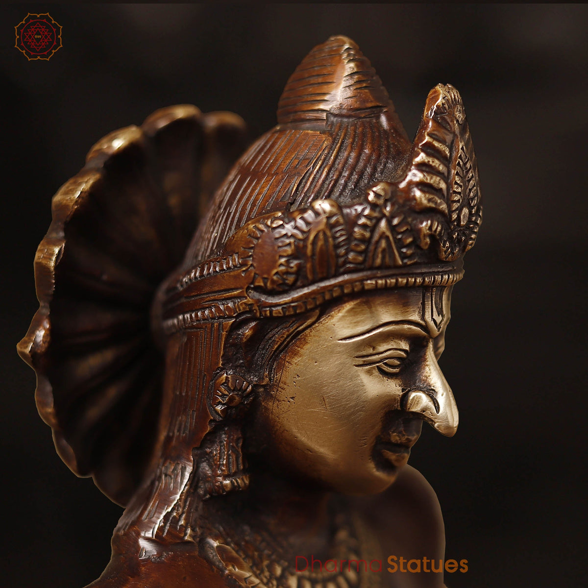 Brass Garuda Seated, Copper Finish 9"