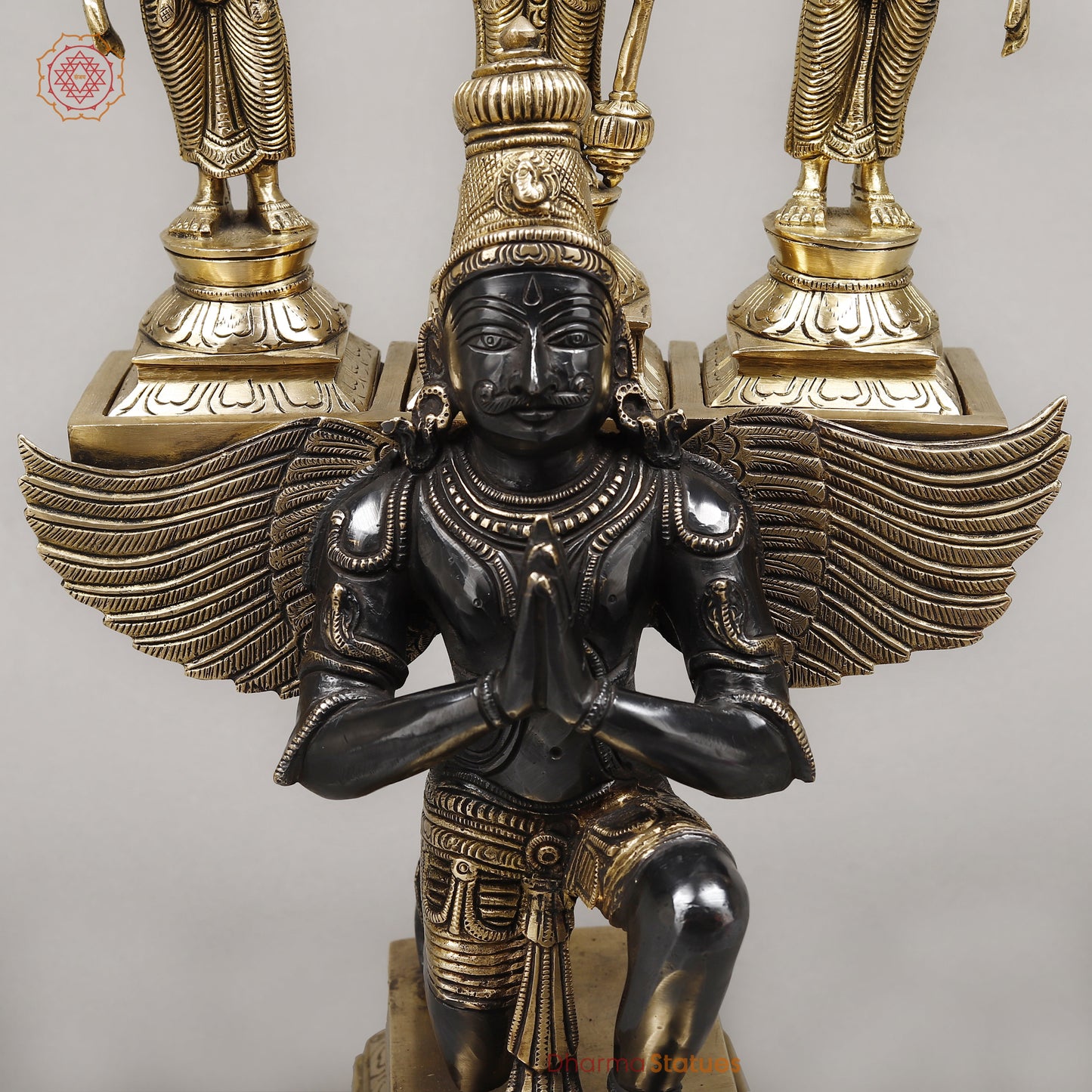 Brass Garuda Vahan, Smooth Finish & Black Patina, 17"