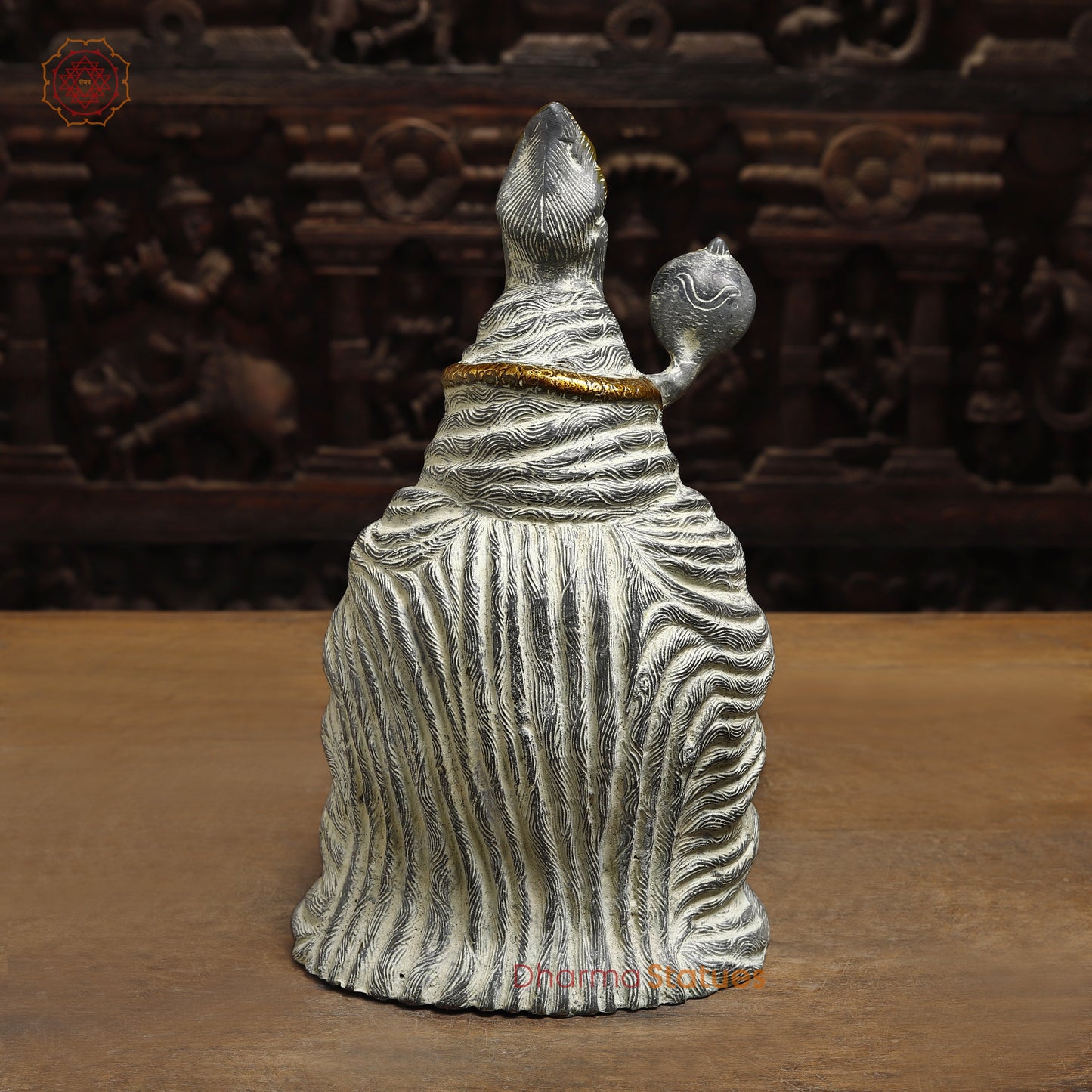 Brass Shiva Head, Grey Color with Golden Finish, 13"