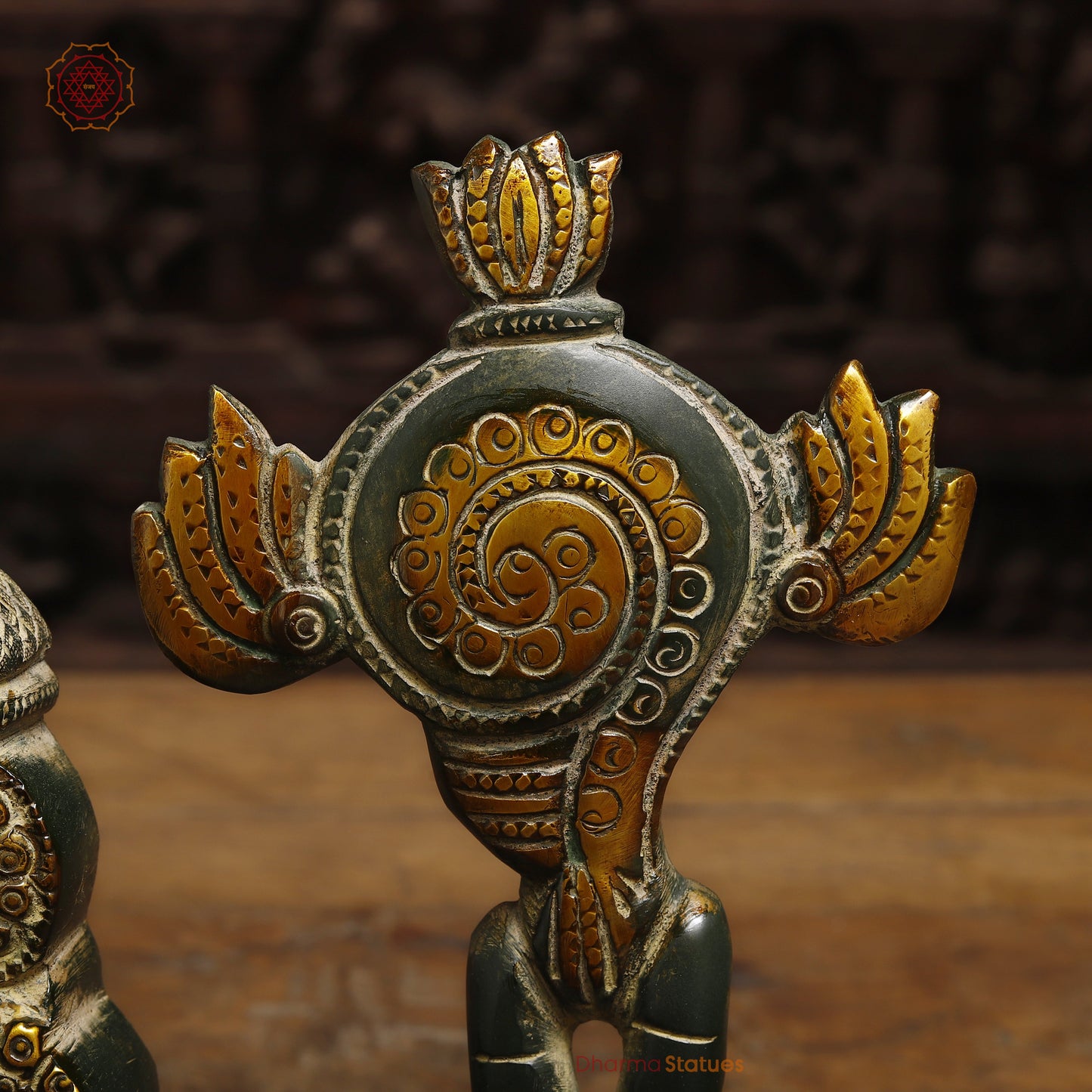 Brass Tirupati Balaji, Natural Patina & Golden Finish, 12"