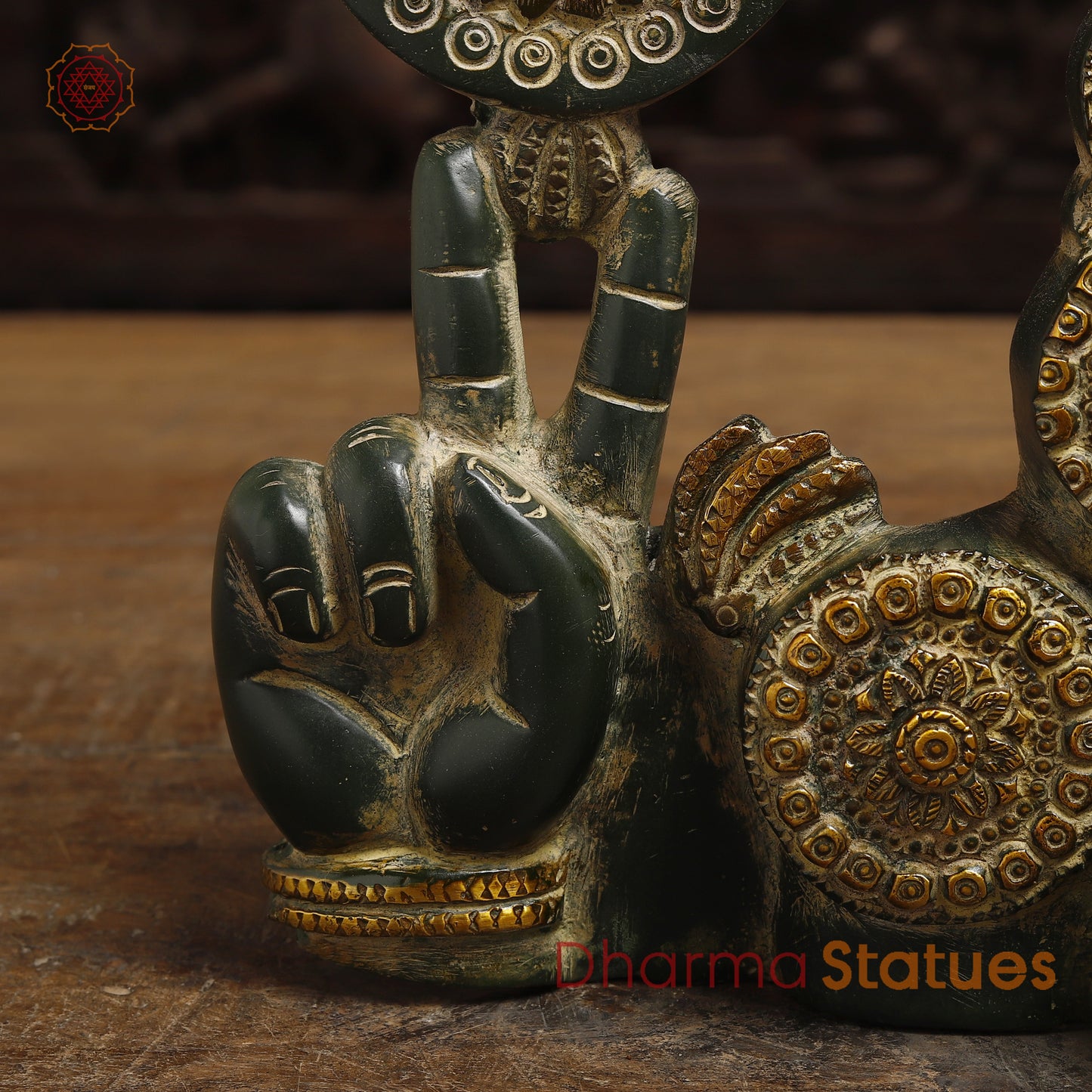 Brass Tirupati Balaji, Natural Patina & Golden Finish, 12"