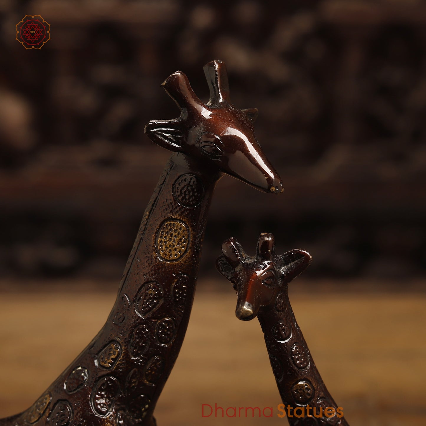 Brass Giraffe, Copper Color with Golden Finish, 9"