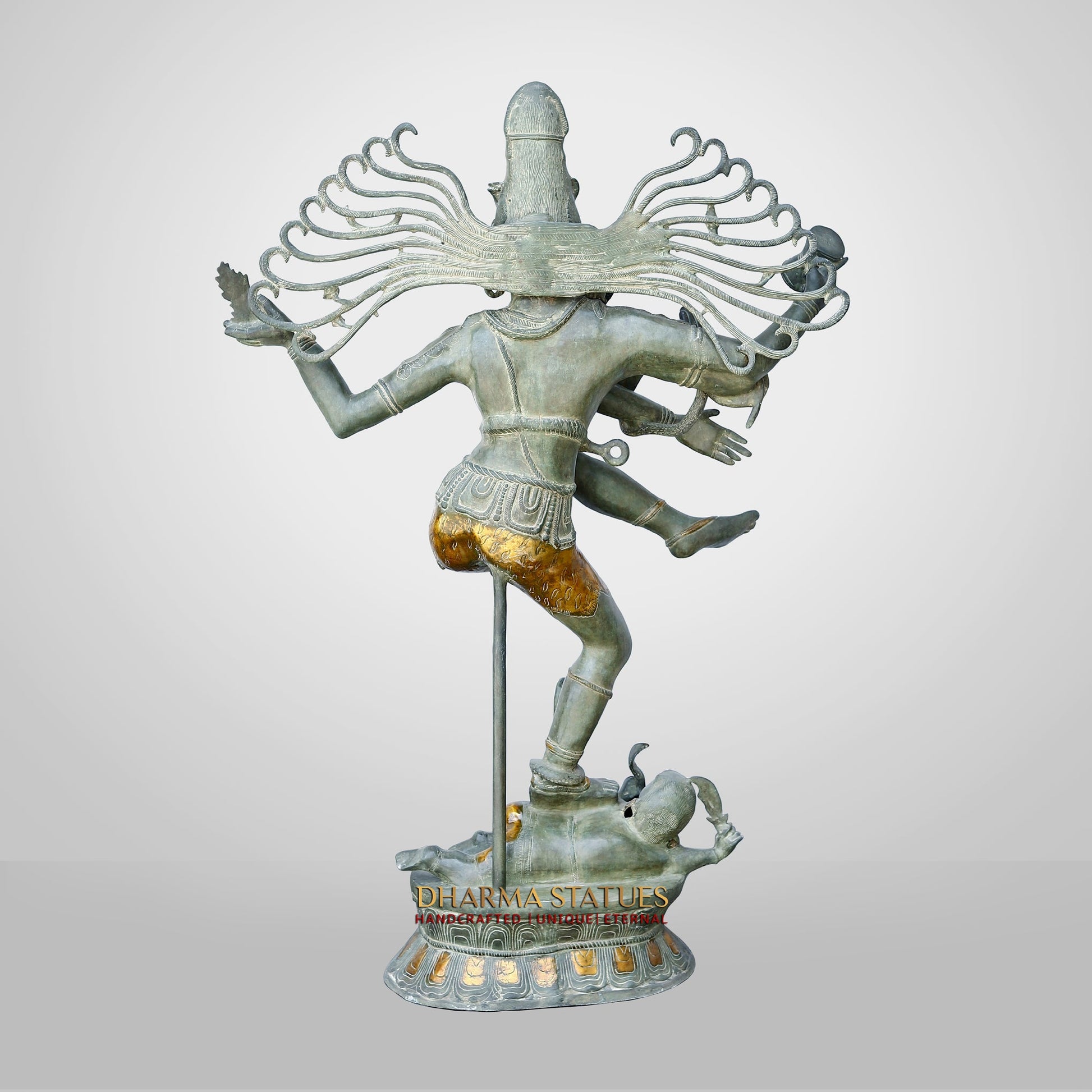 Brass Natraj, The Natraja Statue Depicts Lord Shiva's Cosmic Dance, 58" back view