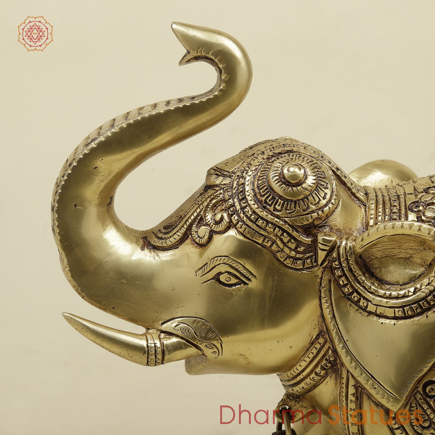 Brass Elephant Pair, Golden Finish, 10.5"