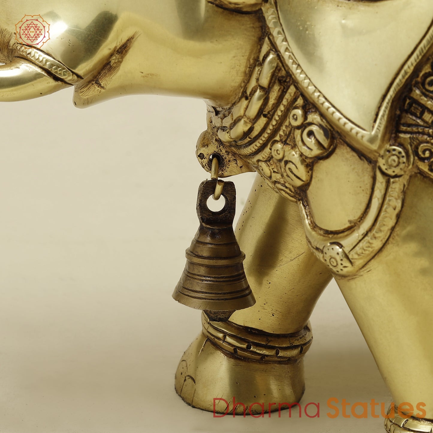 Brass Elephant, Fine Golden Finish, 13"